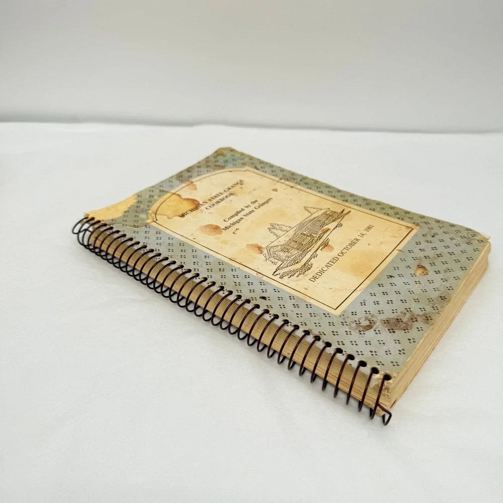 Michigan State Grange Cookbook Spiral Bound VTG 1981 Recipes Kitchen ACCEPTABLE